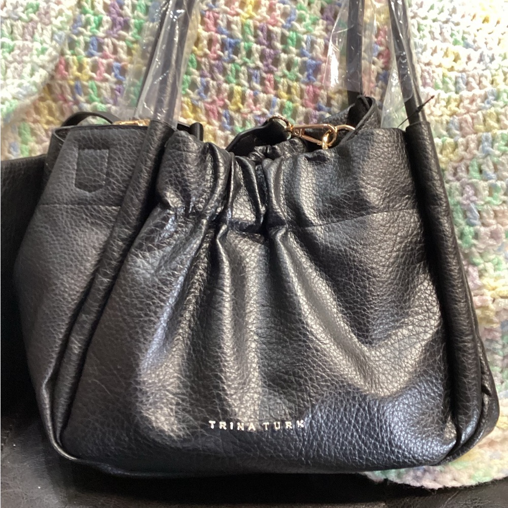 Trina Turk Black Leather Shoulder Bag